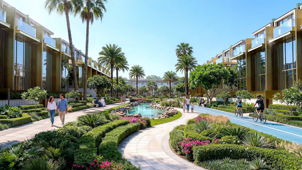 Tilal Binghatti villas with green corridors and bike path